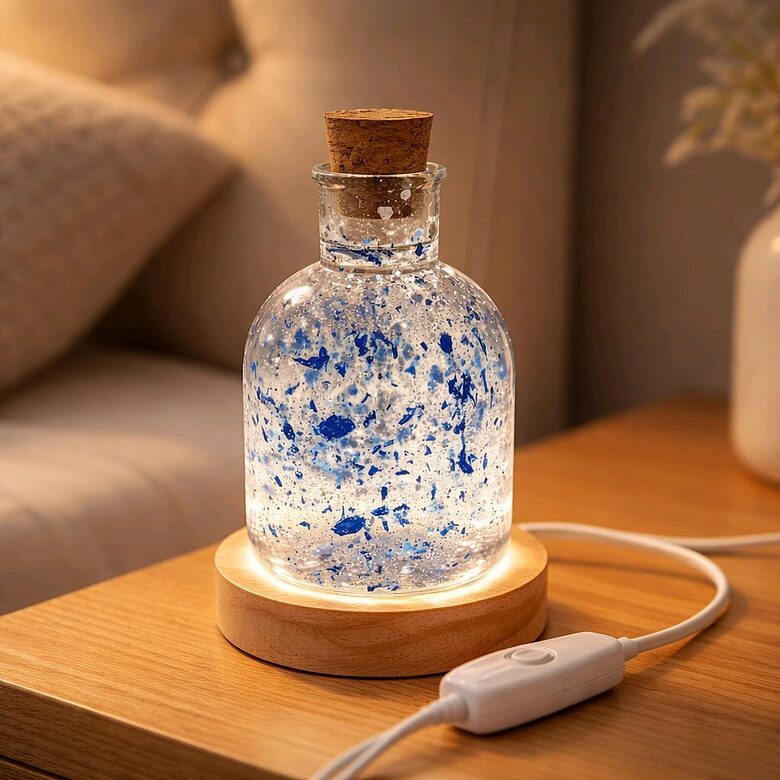 Dekoratīva LED nakts lampa ar USB uzlādi — "Pudele"