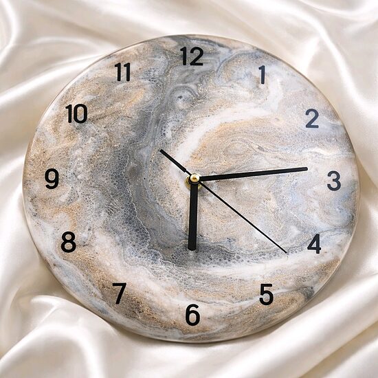 Epoksīda sveķu sienas pulkstenis 30 cm, roku darbs, Viktorydesign